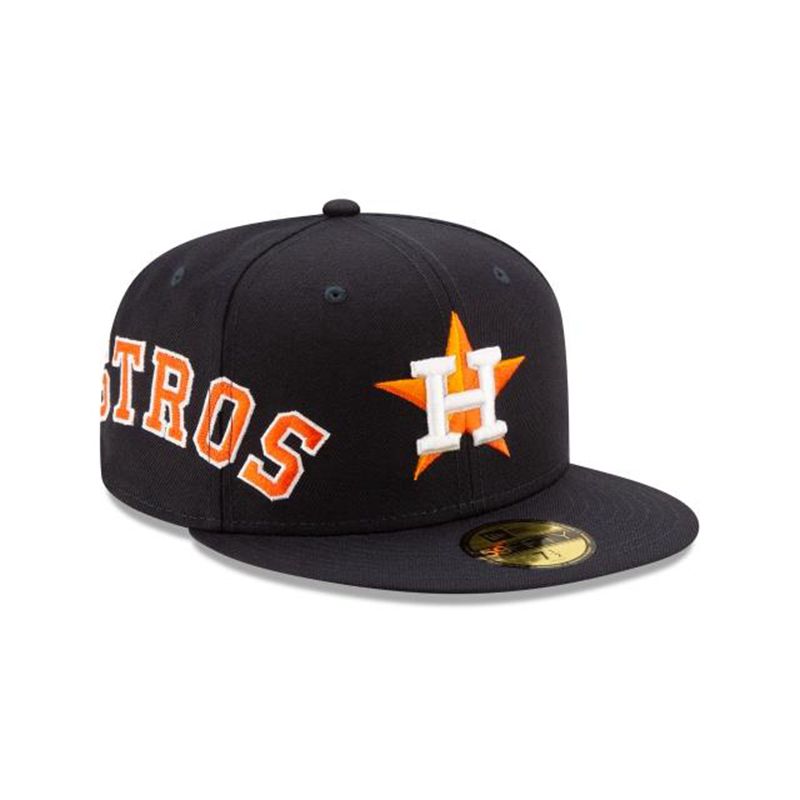 MLB Houston Astros Slant 59Fifty Fitted (AHJ7816) - Blue New Era Caps